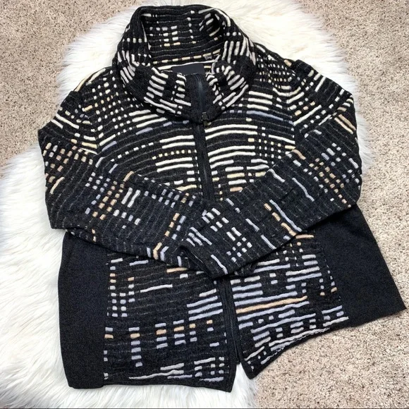 NIC+ZOE | Sweaters | Nic Zoe Black Chord Cowl Neck Zip